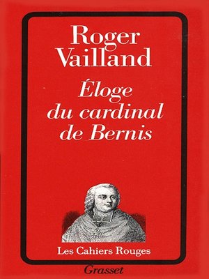 cover image of Eloge du cardinal de Bernis